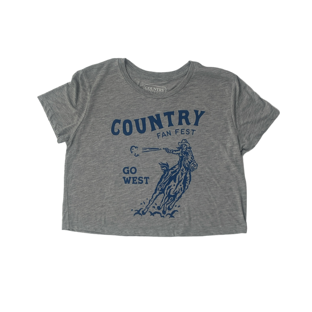 Go West Cowgirl Crop Tee