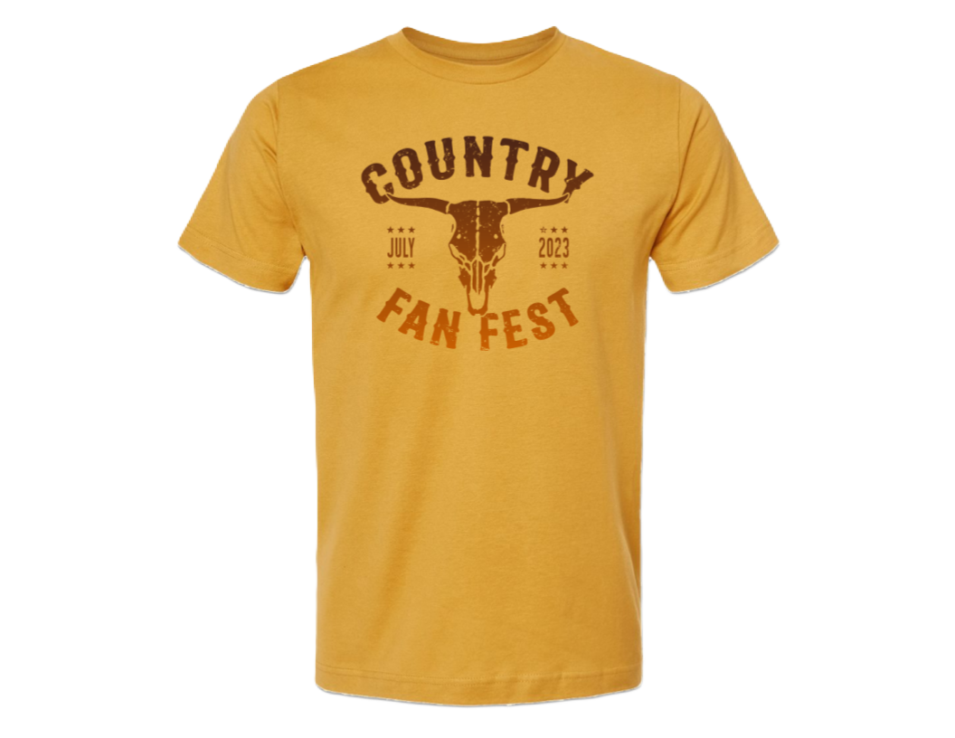 Western Skull T-Shirt Mustard Yellow