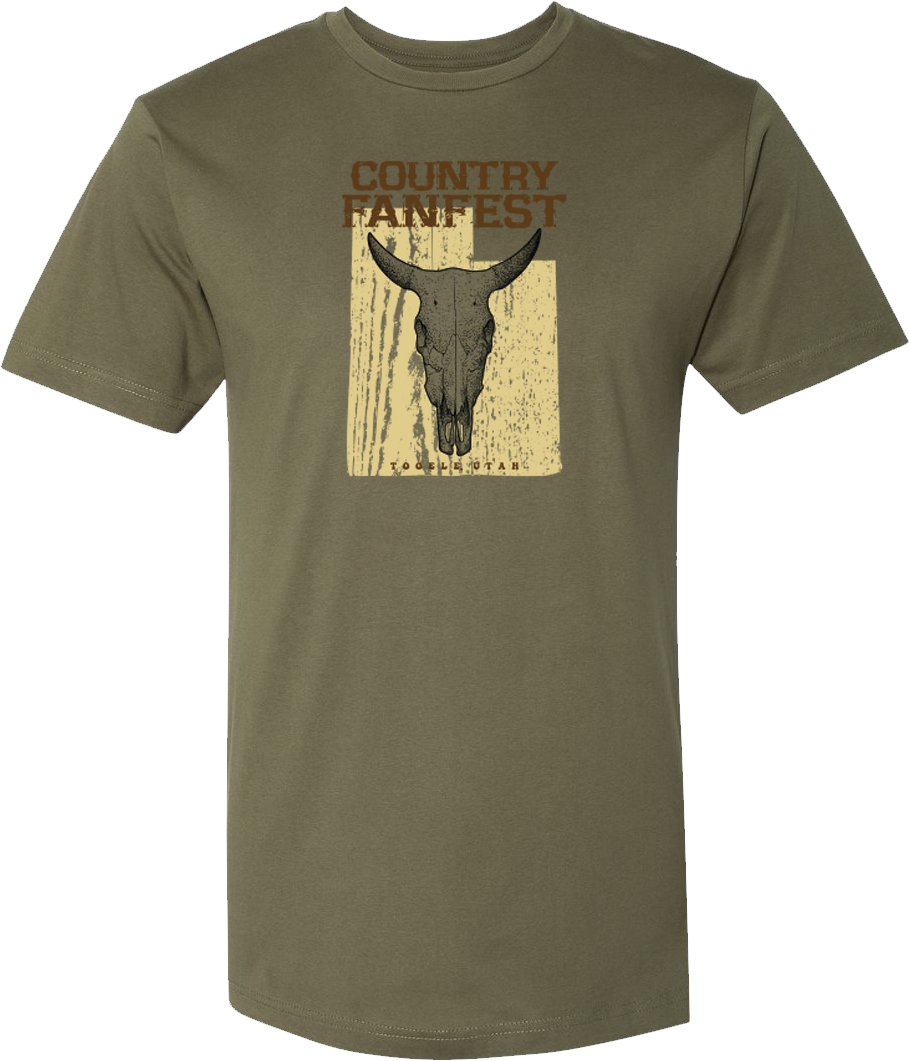 Cow Skull T-Shirt Military Green